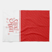 Silent Nights Typografie White en Red Theedoek (Horizontaal)
