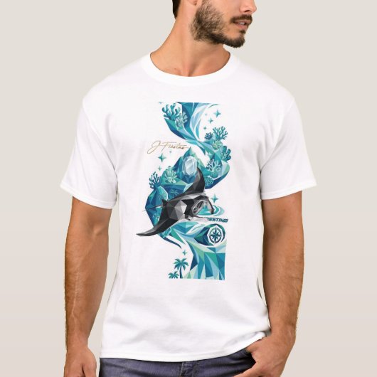 “Silent Ocean – Manta Ray Flow” T-shirt (Voorkant)