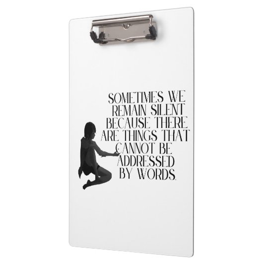 Silent Pain - Minimalistisch Emotioneel Quote Ontw Klembord (Links)