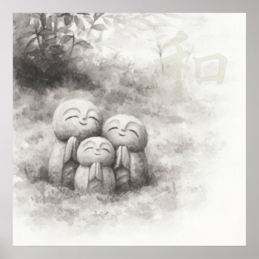 Silent Passage — 和 (Harmony) Wabi-Sabi Ink Paint Poster (Voorkant)