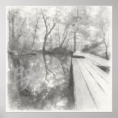 Silent Passage — 映 (Reflection) | Ink Painting Art Poster (Voorkant)