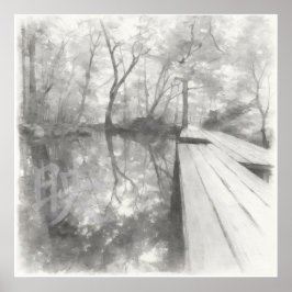 Silent Passage — 映 (Reflection) | Ink Painting Art Poster