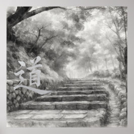 Silent Passage — 道 (The Path) Sumi-e Ink Painting  Poster