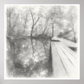 Silent Passage — Ink Painting Wabi-Sabi Reflection Poster (Voorkant)