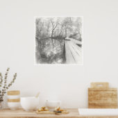 Silent Passage — Ink Painting Wabi-Sabi Reflection Poster (Keuken)