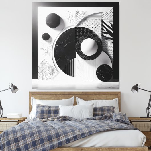 Silent Patterns of Marble & Light Canvas Afdruk (Insitu (Slaapkamer))