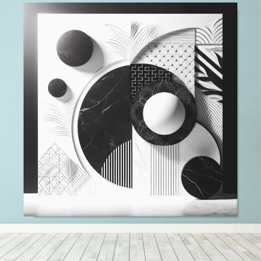 Silent Patterns of Marble & Light Canvas Afdruk (Insitu (Houten vloer))