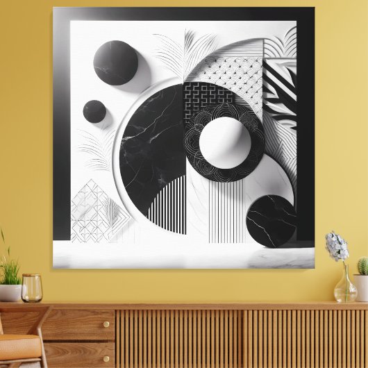 Silent Patterns of Marble & Light Canvas Afdruk (Insitu (Woonkamer))