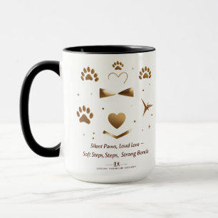 Silent Paws, Loud Love – Gold Cat Paw Stars Mok