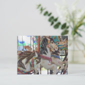 Silent Prancers Carousel Horse Photo Briefkaart (Staand voorkant)