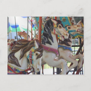 Silent Prancers Carousel Horse Photo Briefkaart