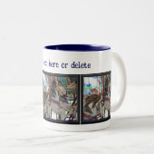 Silent Prancers Carousel Horses Personalized  Tweekleurige Koffiemok (Voorkant rechts)