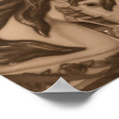 Silent prancers carrouselpaarden in Sepia Brown Poster (Hoek)