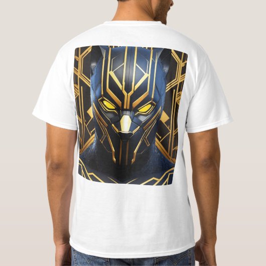 "Silent Prowler: Verbluffende Black Panther Artwor T-shirt (Achterkant)
