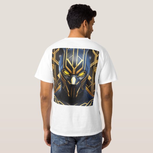 "Silent Prowler: Verbluffende Black Panther Artwor T-shirt (Achterkant volledig)