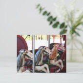 Silent Racers Carousel Horse Photo Briefkaart (Staand voorkant)