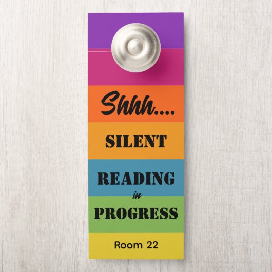 Silent Reading in Progress Classroom Deurhanger (Op knop)
