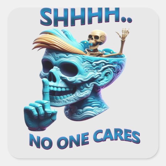 Silent Reaper grafisch T-shirt met sassy bericht Vierkante Sticker (Voorkant)