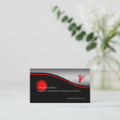 Silent red ninja moordenaar, rode vlek, metaal visitekaartje (Staand voorkant)