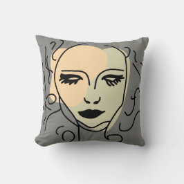 Silent Reflection Minimalist Face Kussen