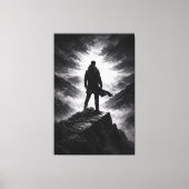 Silent Resolve – Black & White Mountain Canvas Art (Voorkant)