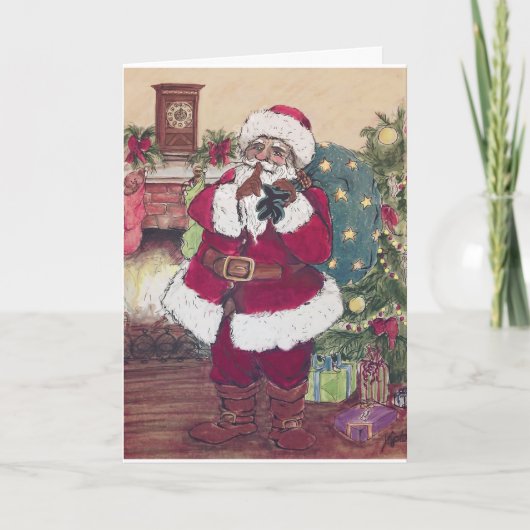 Silent Santa Feestdagen Kaart (Voorkant)