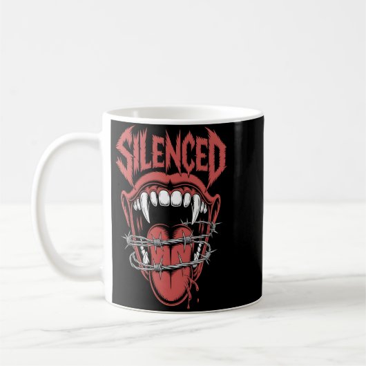 Silent Scream Mouth Illustration Koffiemok (Links)