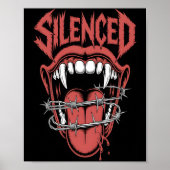 Silent Scream Mouth Illustration Poster (Voorkant)