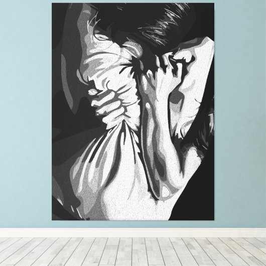 Silent Scream - Uitdrukking van innerlijke onrust Canvas Afdruk (Insitu (Houten vloer))