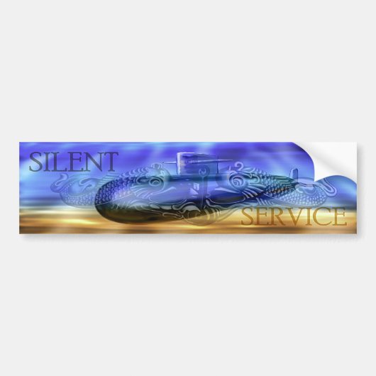 Silent Service met Sub & Qual Dolphins BumperStick Bumpersticker (Voorkant)