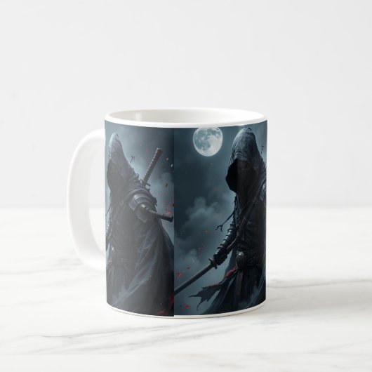 Silent Shadow - Ninja Assassin Zazzle Koffiemok (Voorkant links)