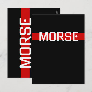 Silent Signal Morse Code Red Line Design Briefkaart