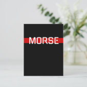 Silent Signal Morse Code Red Line Design Briefkaart (Staand voorkant)