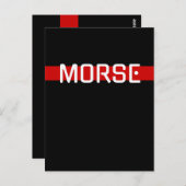 Silent Signal Morse Code Red Line Design Briefkaart (Voorkant / Achterkant)