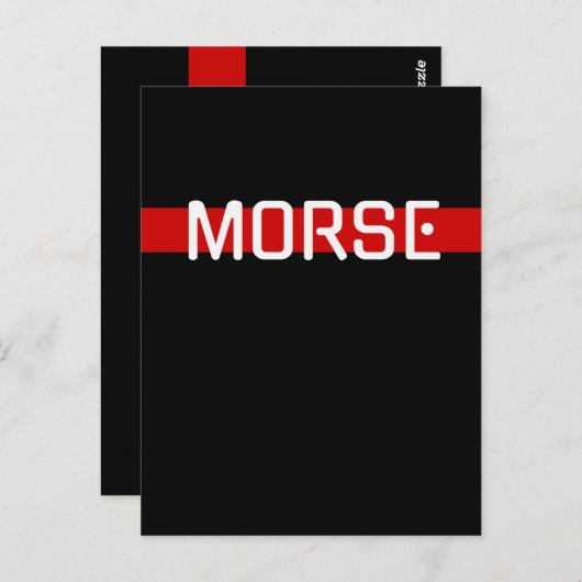 Silent Signal Morse Code Red Line Design Briefkaart (Voorkant / Achterkant)