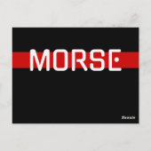 Silent Signal Morse Code Red Line Design Briefkaart (Achterkant)