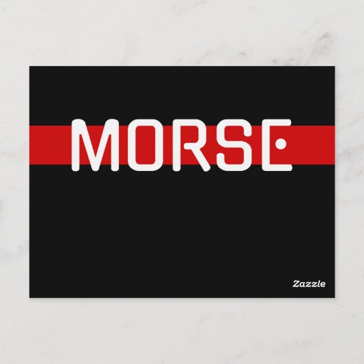 Silent Signal Morse Code Red Line Design Briefkaart (Achterkant)