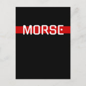 Silent Signal Morse Code Red Line Design Briefkaart (Voorkant)