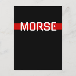 Silent Signal Morse Code Red Line Design Briefkaart