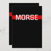 Silent Signal Morse Code Red Line Design Kaart (Voorkant / Achterkant)