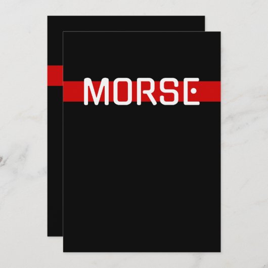 Silent Signal Morse Code Red Line Design Kaart (Voorkant / Achterkant)