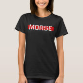 Silent Signal Morse Code Red Line Design T-shirt (Voorkant)