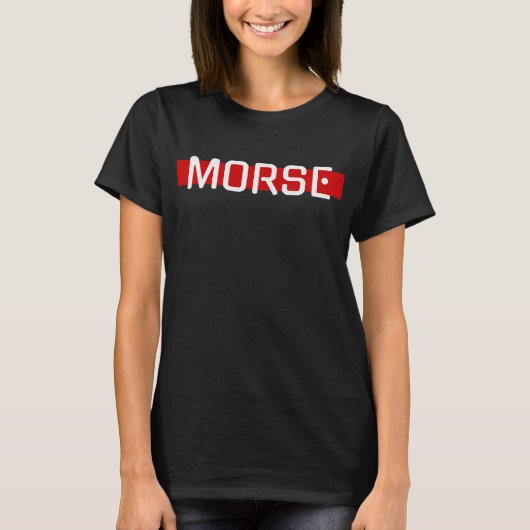 Silent Signal Morse Code Red Line Design T-shirt (Voorkant)