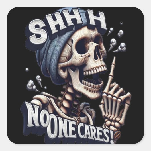 Silent Skeleton: De onthulling van de mysterieuze Vierkante Sticker (Voorkant)