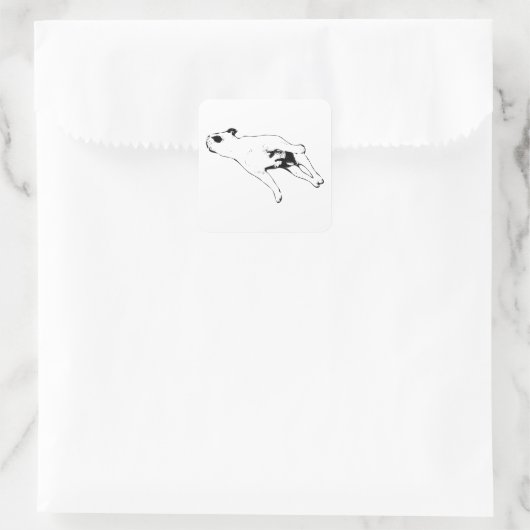 Silent Sleigh-Eve Stretch Vierkante Sticker (Tas)