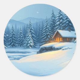 Silent Snow Ronde Sticker