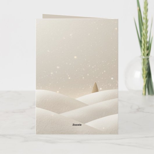 Silent Snow, Soft Glow;Minimalist ElegantChristmas Kaart (Achterkant)