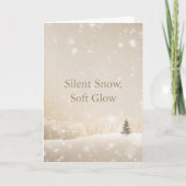 Silent Snow, Soft Glow;Minimalist ElegantChristmas Kaart (Voorkant)