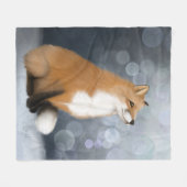 Silent Snowfall Fox Fleece Deken (Voorkant (Horizontaal))