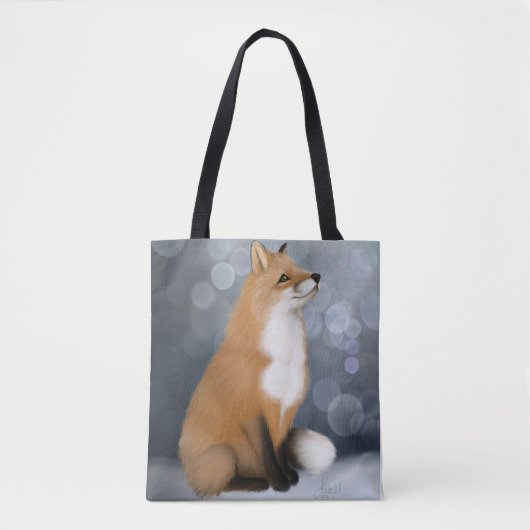 Silent Snowfall Fox Tote Bag (Voorkant)